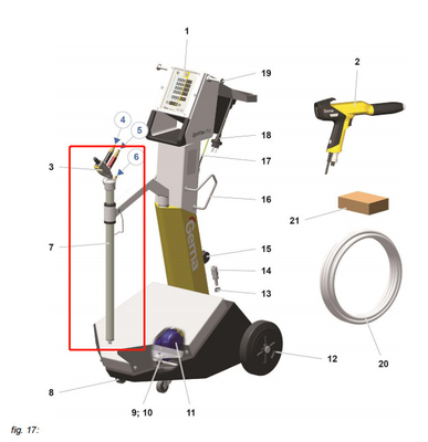 1009679 Peralatan Lapisan suku cadang Fluidizing / Suction Unit Optiflex Pro B