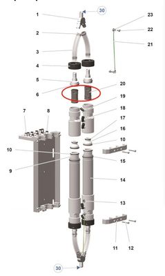 1020805 Black Pinch Valve Powder Coating Gun Bagian Untuk Mesin Pp07