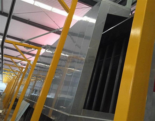 Peralatan pra-pengolahan permukaan saluran pelapis bubuk elektrostatik tersusun