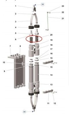 1020805 Suku Cadang Senapan Lapisan Bubuk Katup Jepit Hitam Untuk Mesin Pp07