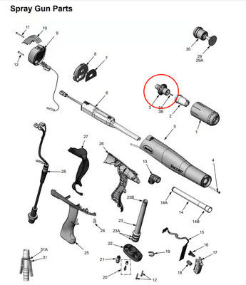 Penggantian perakitan elektroda 1083137 untuk Nordson Encore manual penyemprotan pistol