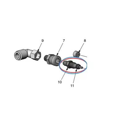 Nosel Pompa Umpan Bubuk Baja Tahan Karat Gen II 1600595 Suku Cadang Aliran Udara Untuk Mesin Pelapisan Bubuk Dukungan OEM
