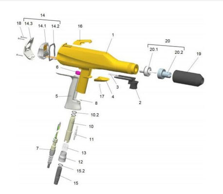 1002100 Mesin Semprot Lapisan Serbuk Lengkap Gema Optiselect Gm02 Dengan Kabel 6m
