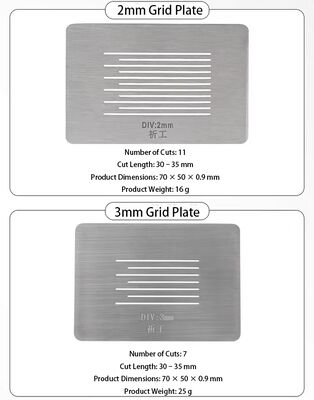 Kit Uji Adhesi Cross-Cut Lengkap dengan Pemotong Grid 1mm, Pelat Panduan & Alat