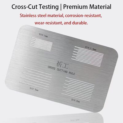 Kit Uji Adhesi Cross-Cut Lengkap dengan Pemotong Grid 1mm, Pelat Panduan & Alat