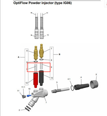 1003698 # Elemen Filter Untuk Gema OptiFlow Powder Injector IG02 IG06