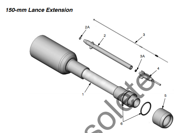 1093605 300 Mm Pistol Lapisan Bubuk Dukungan Kustom OEM Permukaan Halus Perpanjangan Lance 3