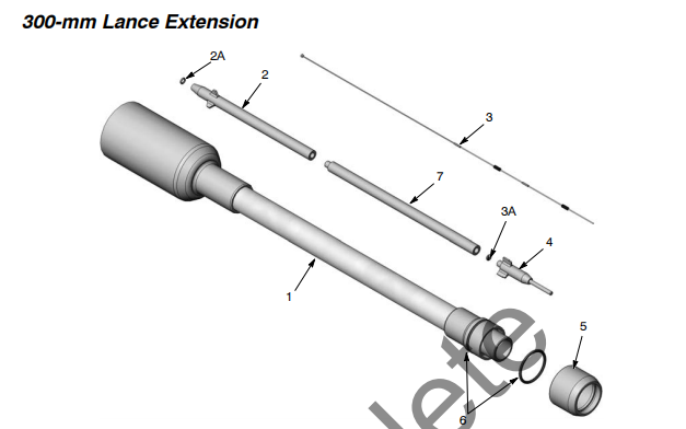 1093605 300 Mm Pistol Lapisan Bubuk Dukungan Kustom OEM Permukaan Halus Perpanjangan Lance 4